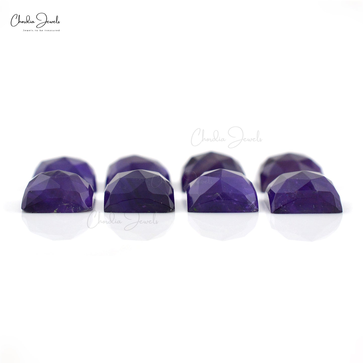 Natural Amethyst Square Cut 18.56Ct Loose Semi Gemstone Wholesale Lot For Sale, 8 Piece