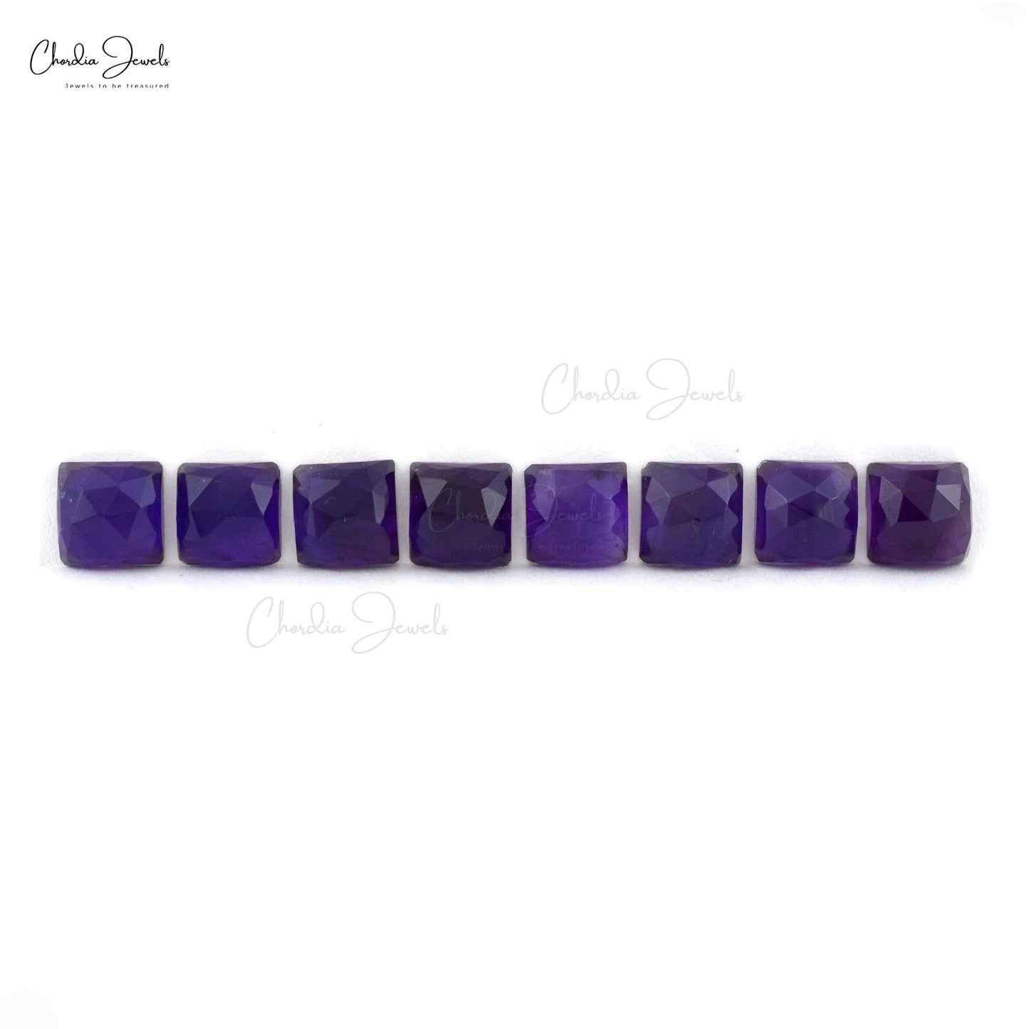 Natural Amethyst Square Cut 18.56Ct Loose Semi Gemstone Wholesale Lot For Sale, 8 Piece