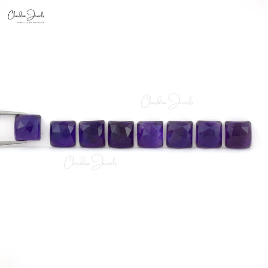 Natural Amethyst Square Cut 18.56Ct Loose Semi Gemstone Wholesale Lot For Sale, 8 Piece