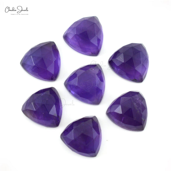 Semi Precious Amethyst 12.34 Ct Trillion Cut Gemstones Lot for Gold Silver Jewelry, 7 Piece