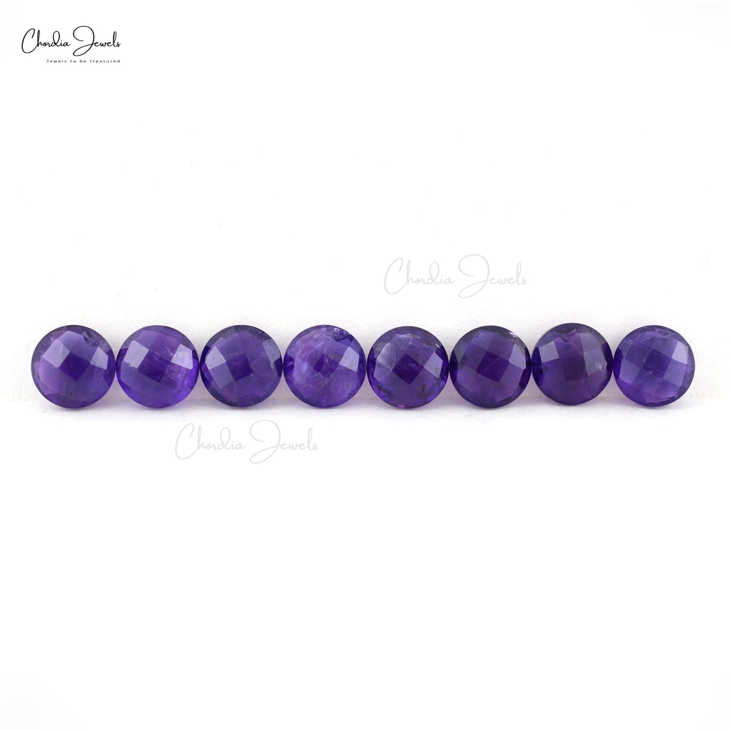 African Amethyst 8mm Round Briolette Faceted Lose Gemstone Lot At Offer Price, 8 Piece