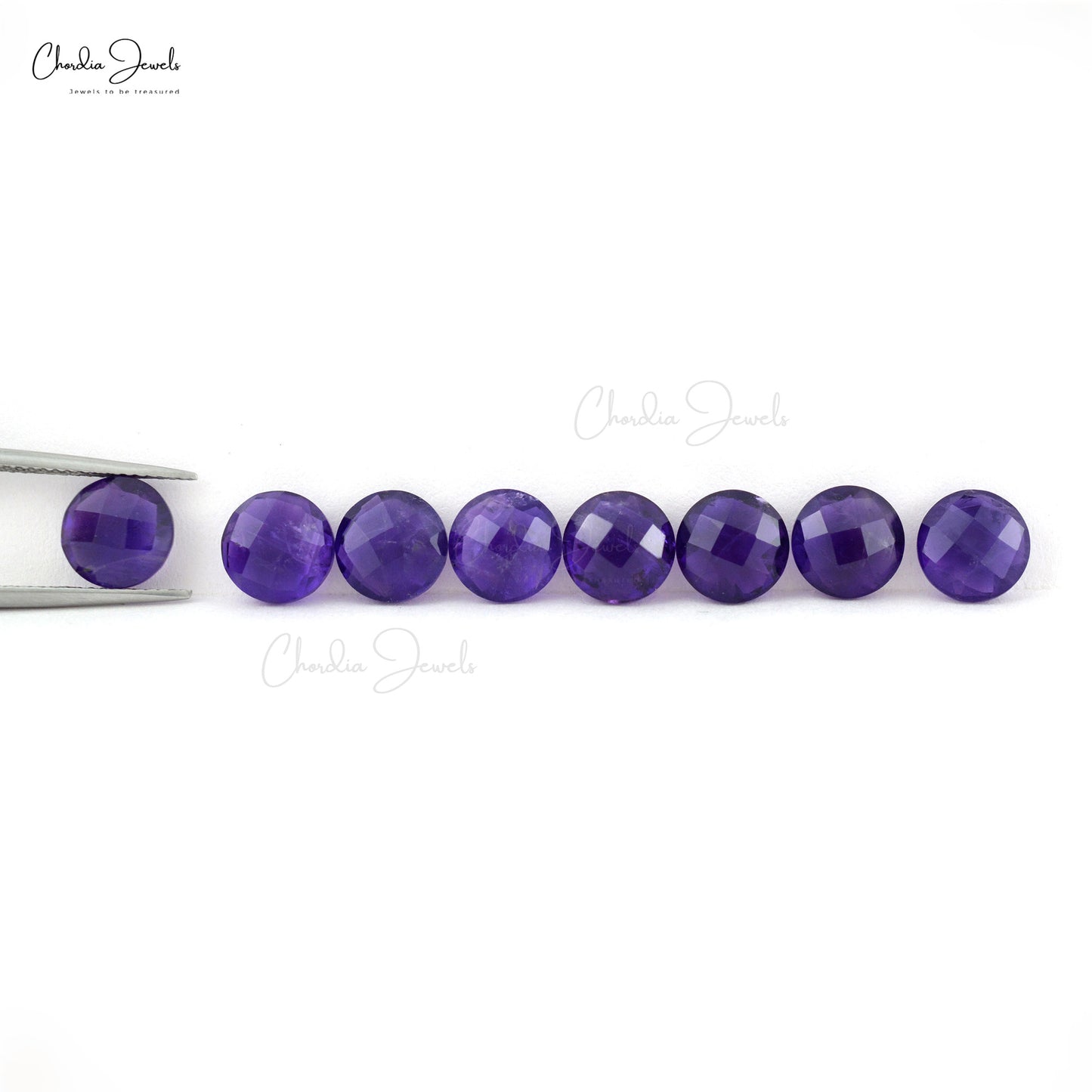 African Amethyst 8mm Round Briolette Faceted Lose Gemstone Lot At Offer Price, 8 Piece