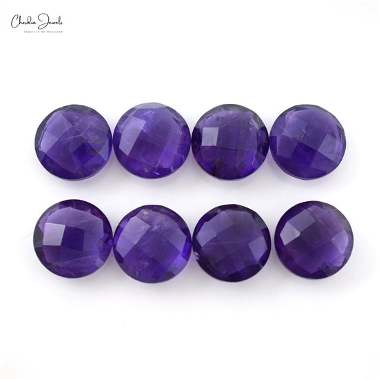 African Amethyst 8mm Round Briolette Faceted Lose Gemstone Lot At Offer Price, 8 Piece