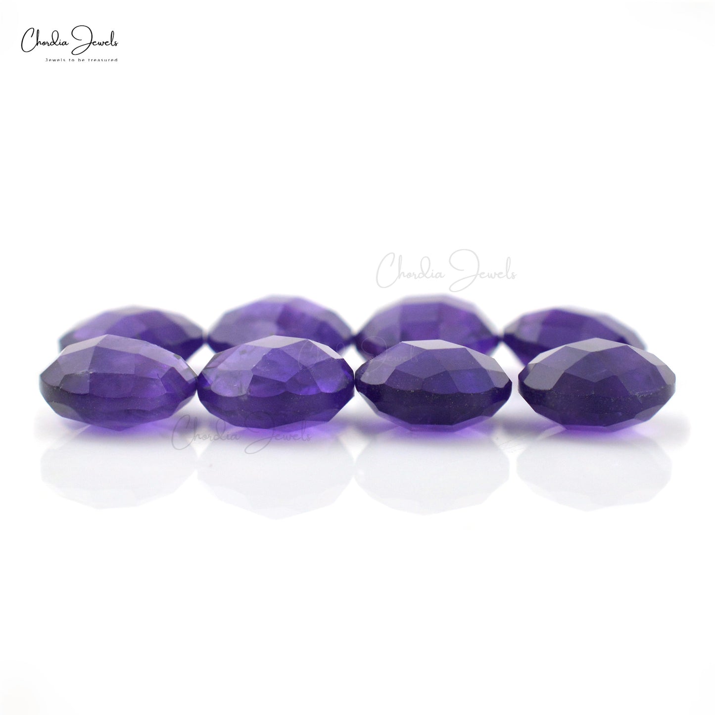 African Amethyst 8mm Round Briolette Faceted Lose Gemstone Lot At Offer Price, 8 Piece