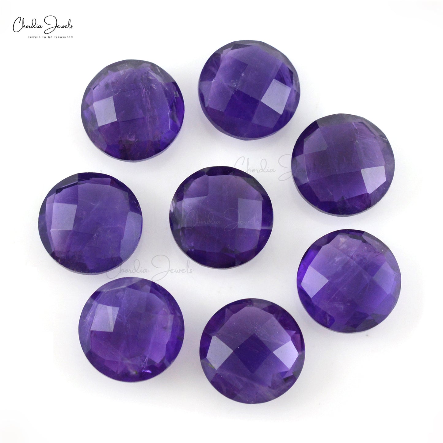 African Amethyst 8mm Round Briolette Faceted Lose Gemstone Lot At Offer Price, 8 Piece