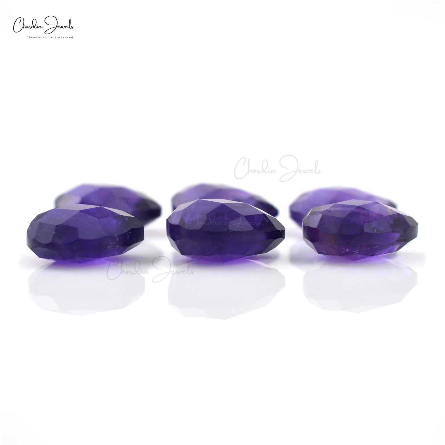 Delicate 14.48 Carat Amethyst Pear Briolette Faceted Loose Wholesale Gemstone Lot, 6 Piece