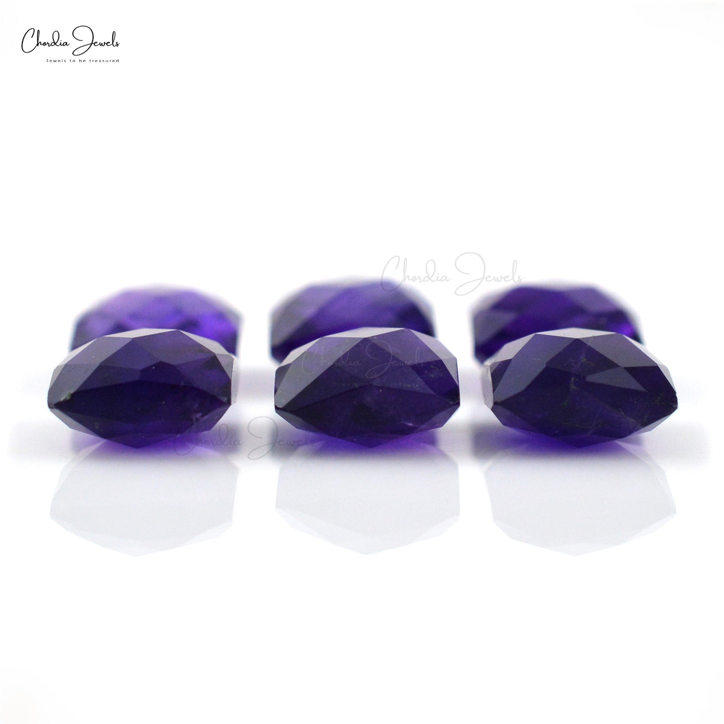 AAA Quality Loose Stone Square Briolette 15.28 Ct Amethyst Gemstone Lots, 6 Piece