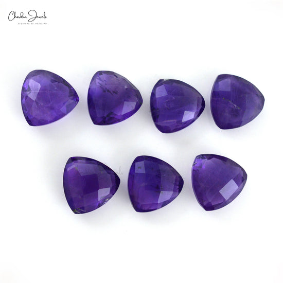 Semi Precious Stones Amethyst 8mm Trillion Briolette Gemstone for Gold Silver Jewelry