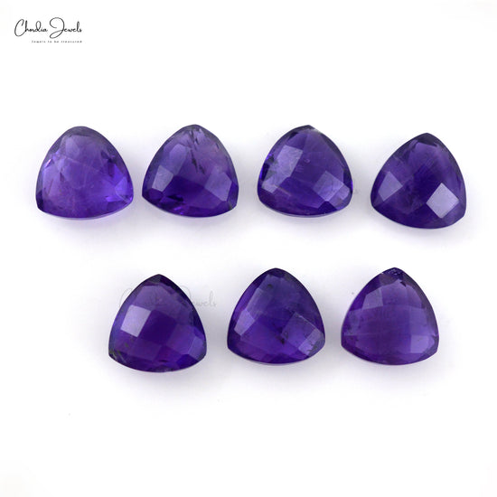 Semi Precious Stones Amethyst 8mm Trillion Briolette Gemstone for Gold Silver Jewelry