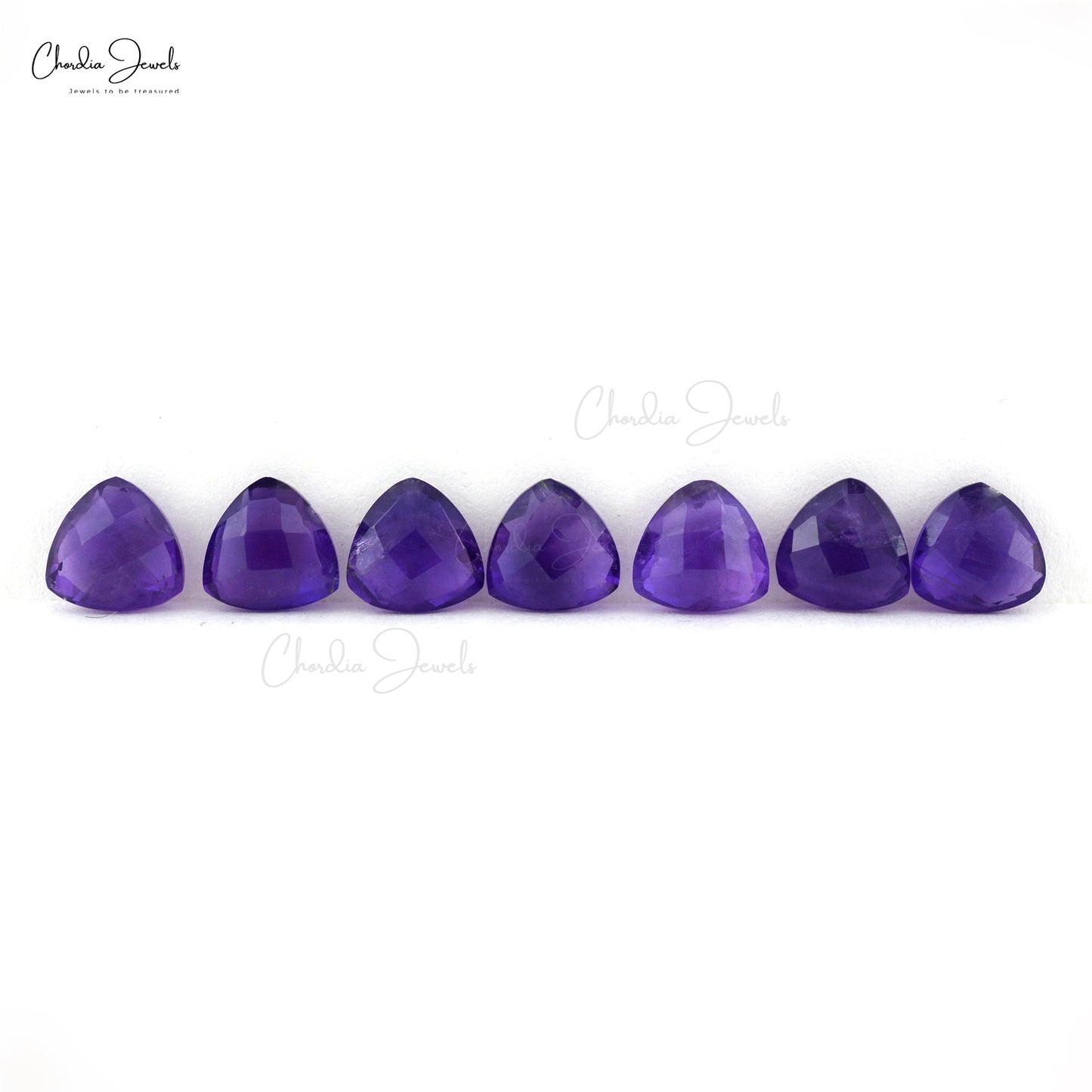 Semi Precious Stones Amethyst 8mm Trillion Briolette Gemstone for Gold Silver Jewelry