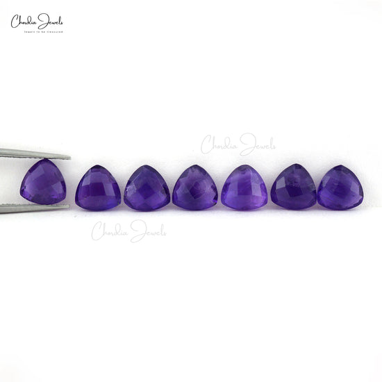 Semi Precious Stones Amethyst 8mm Trillion Briolette Gemstone for Gold Silver Jewelry