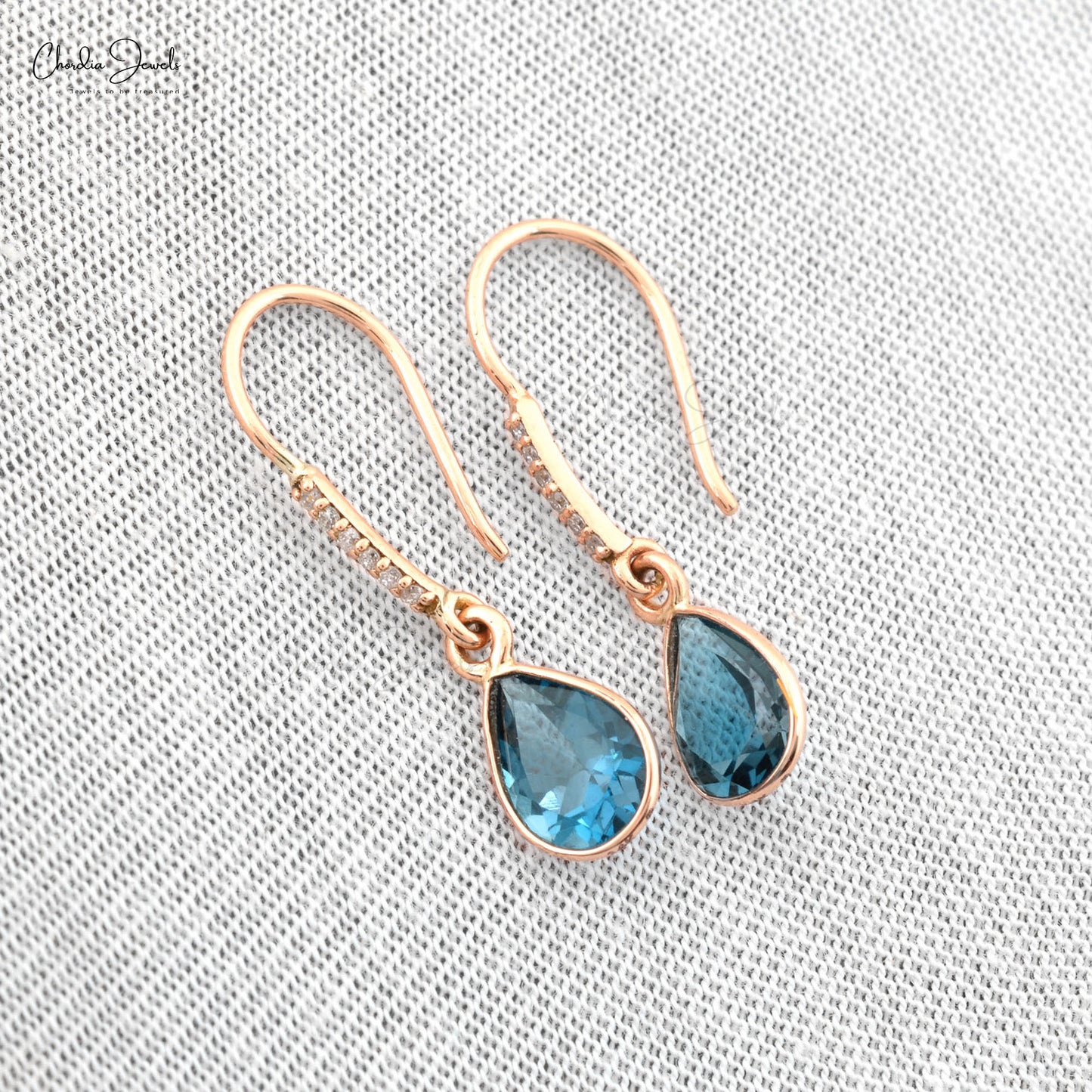 Blue Topaz Drop Earrings | Made In Earth US