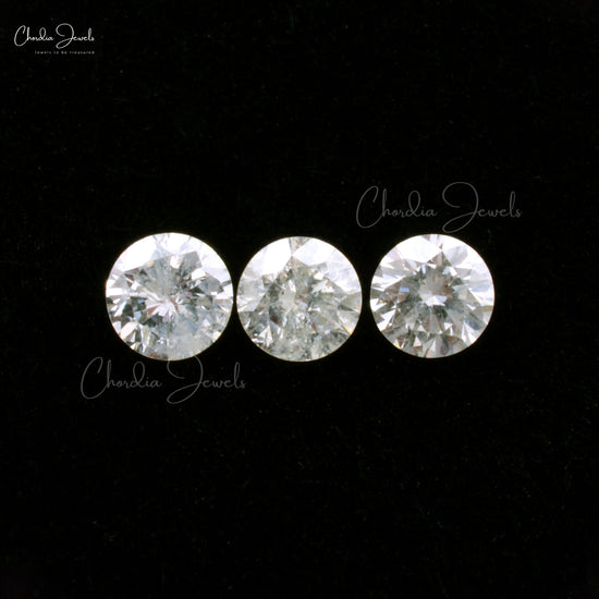 White Diamond I1-I2 / G-H 11 Sieve 3MM Round Cut Faceted Precious Diamonds, 1 Piece