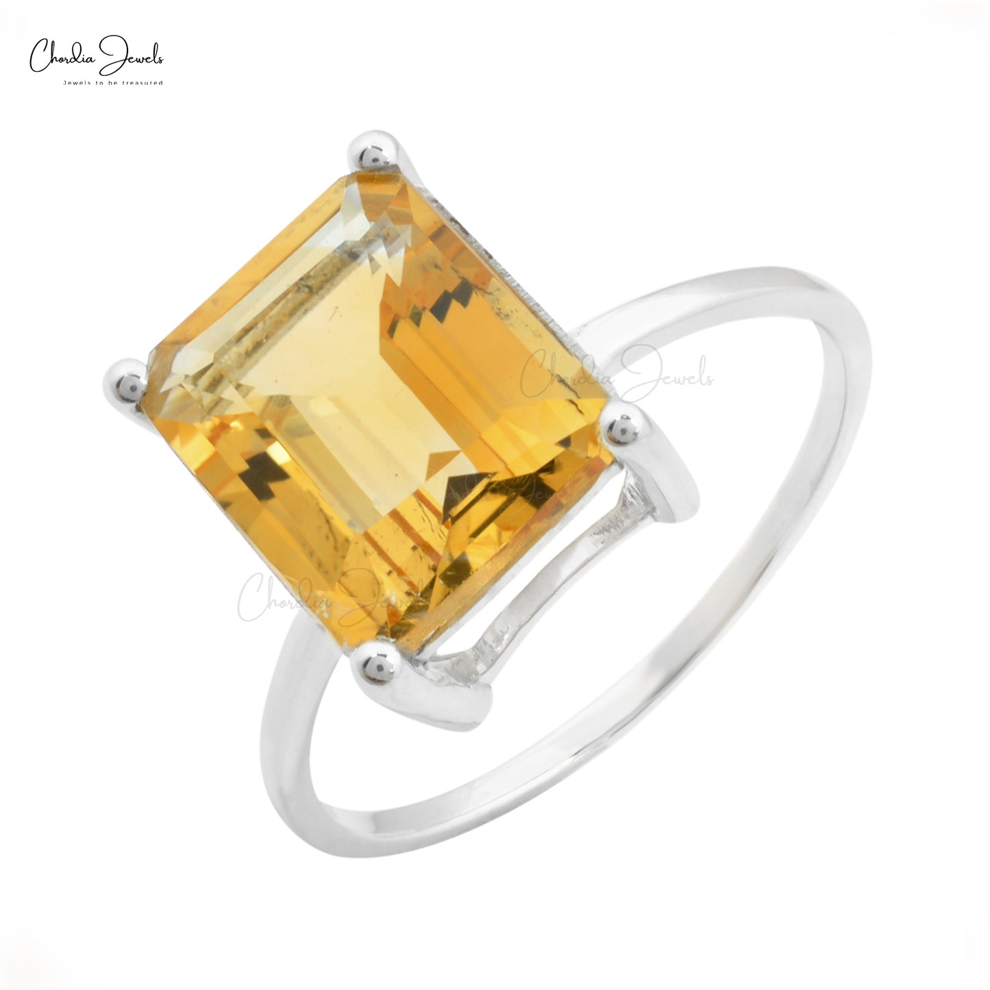 Square Citrine Single Stone Ring In 925 Sterling Silver Gemstone Anniversary Ring