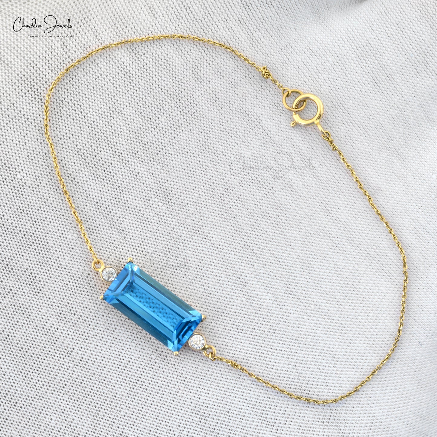 16.61cttw Blue Topaz Bracelet | Topaz Bracelet | Klein's Jewelry