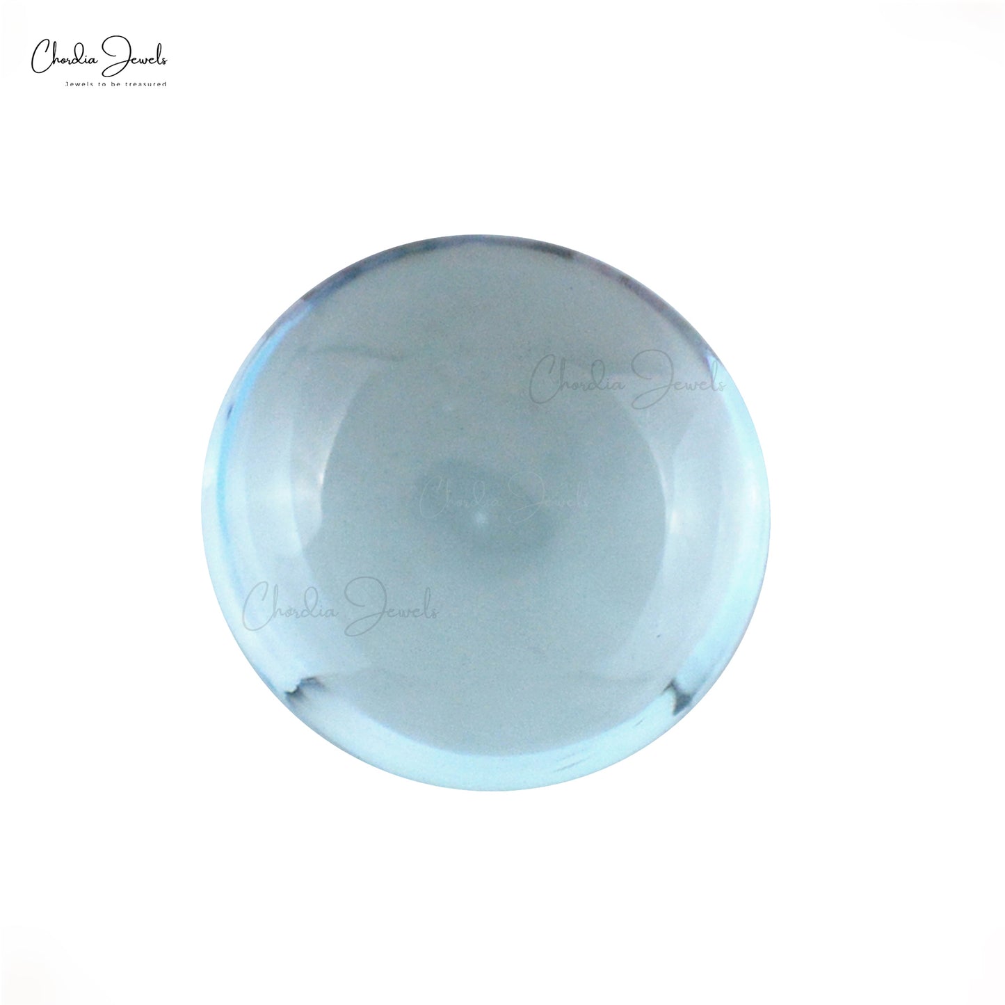 Round Cabochon 8mm Sky Blue Topaz Semi Precious Loose Gemstone, 1 Piece