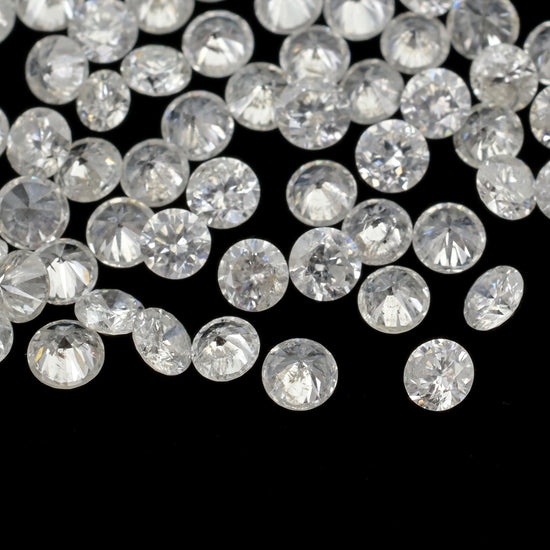 Melee White Diamond I1-I2 / G-H 2.4MM Faceted Round Cut Natural April Birthstone, 1 Piece