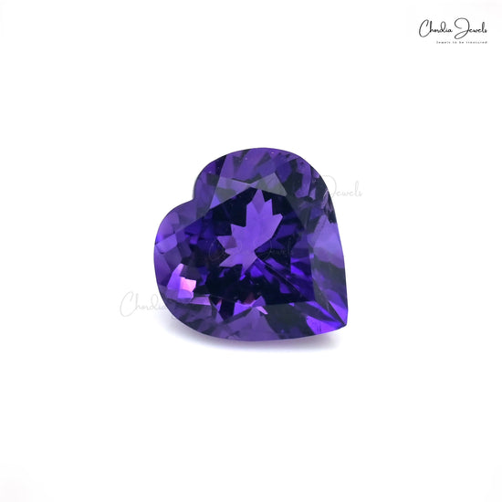 Heart Cut 4.62 Carat Semi Precious Amethyst Loose Stone For Sale, 1 Piece