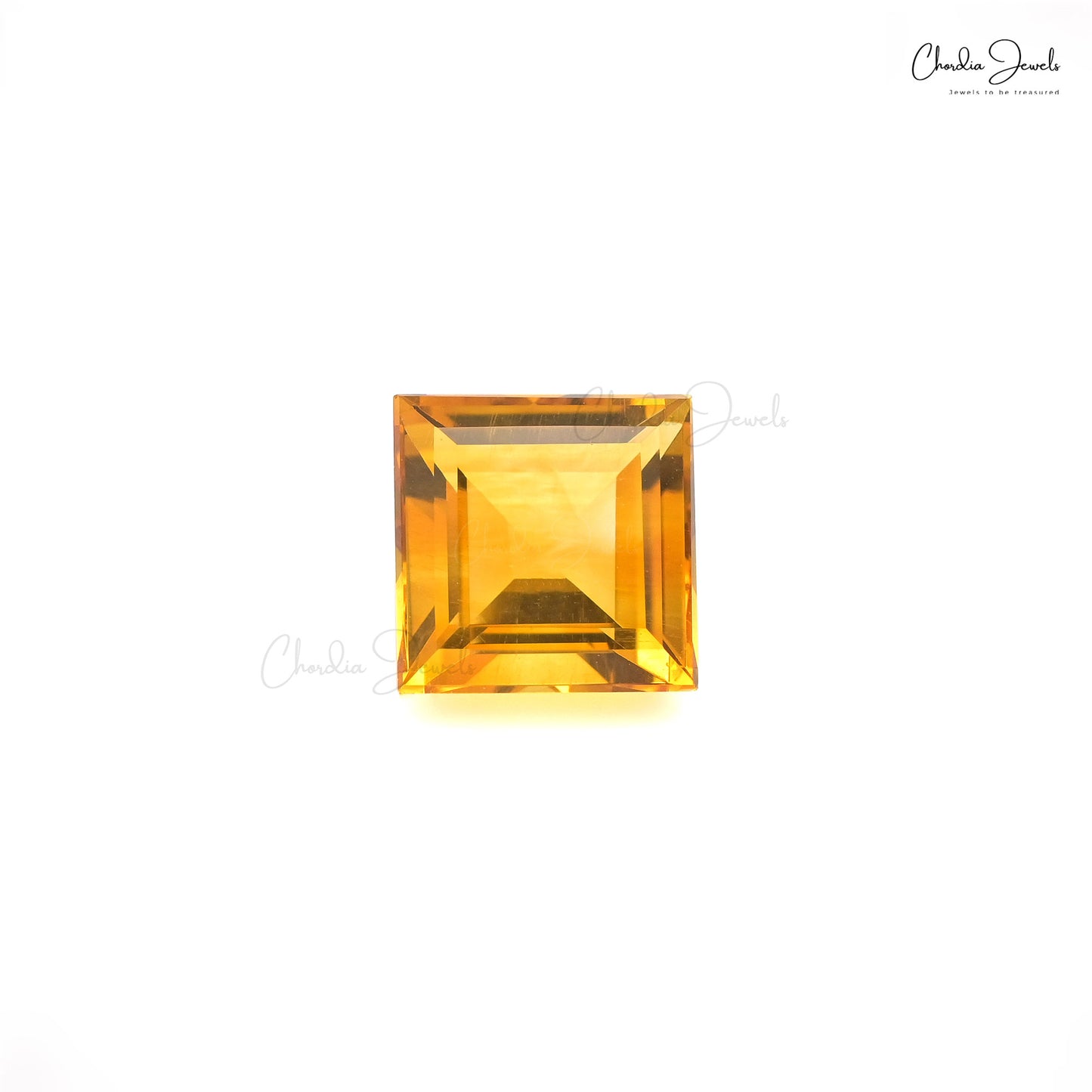 Natural Gemstone 7mm Citrine Square Cut Loose Stone for Handmade Jewelry