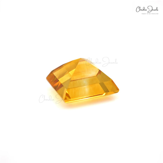 Natural Gemstone 7mm Citrine Square Cut Loose Stone for Handmade Jewelry