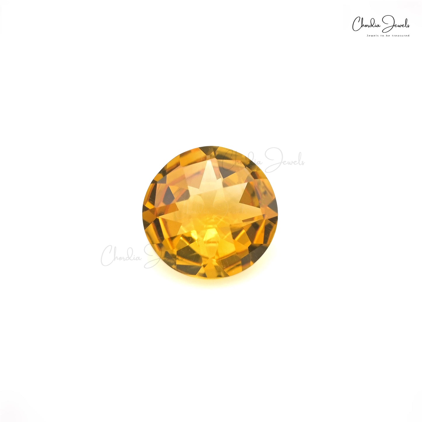 Semi Precious Citrine Brillant Round Cut 7mm Loose Stone For Ring, 1 Piece