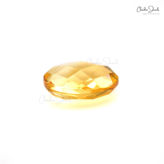 Genuine Citrine 8x6mm Oval Both Side Faceted Loose Stone for Pendant, 1 Piece