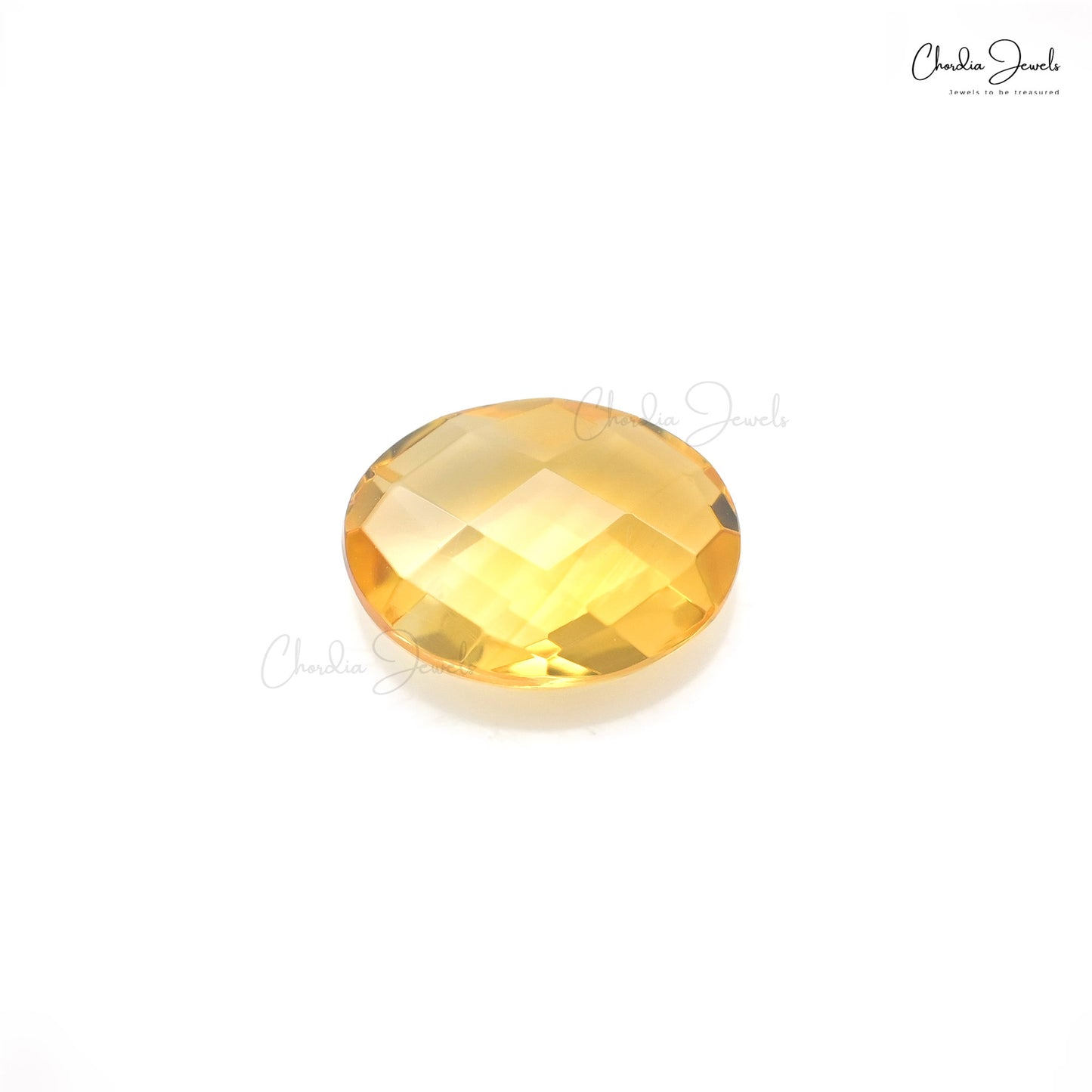 Genuine Citrine 8x6mm Oval Both Side Faceted Loose Stone for Pendant, 1 Piece