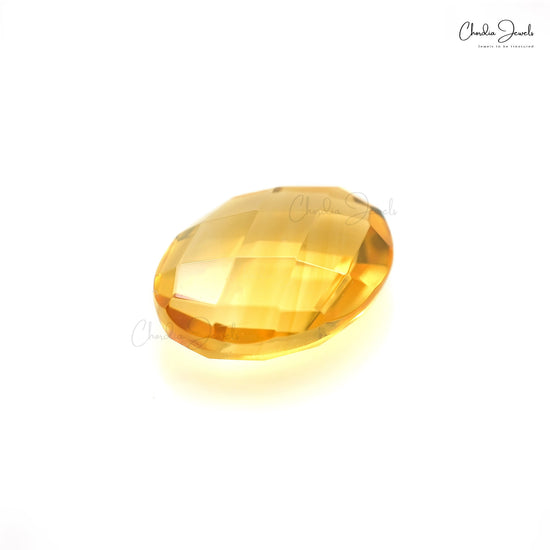 Genuine Citrine 8x6mm Oval Both Side Faceted Loose Stone for Pendant, 1 Piece