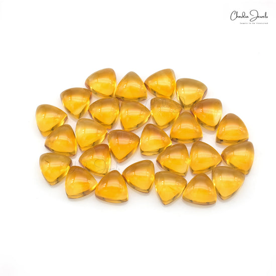 Loose Trillion Cabochon 24.09 Ct Citrine Semi Precious Gemstone For Sale, 27 Piece