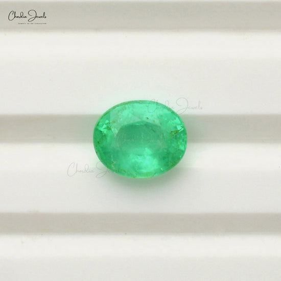 Natural Colombian Emerald 8x6mm Oval Loose Gemstone For Jewelry Making, 1 Piece