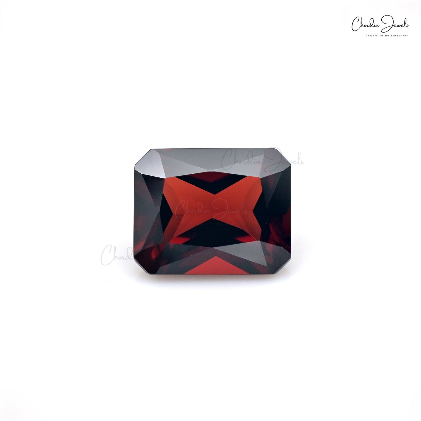 Semi Precious Red Garnet Octagon Cut 10x8mm Loose Stone For Ring, 1 Piece