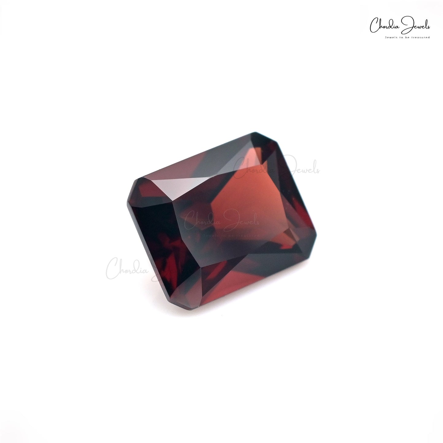 Semi Precious Red Garnet Octagon Cut 10x8mm Loose Stone For Ring, 1 Piece