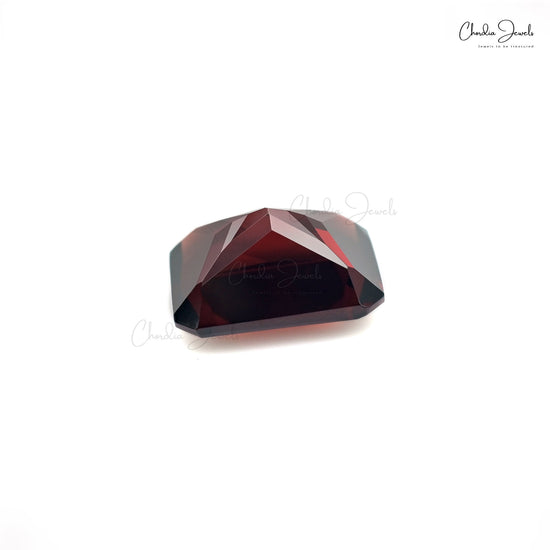 Semi Precious Red Garnet Octagon Cut 10x8mm Loose Stone For Ring, 1 Piece