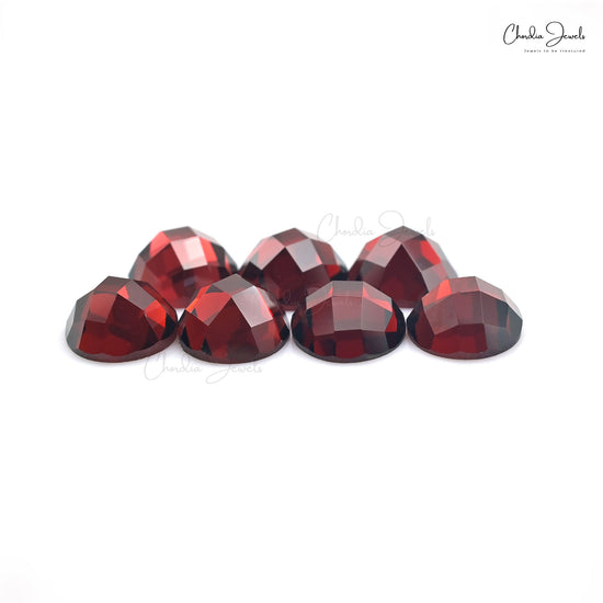 Natural Round Cut AAA Quality Garnet Loose Stone For Jewelry Making, 7 Piece