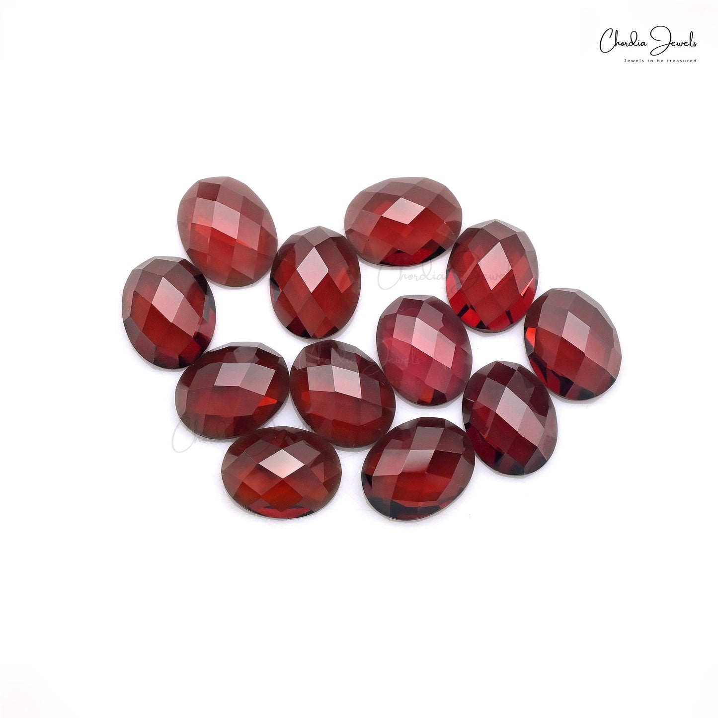 Oval Cut 9x7mm Garnet Semi Precious Loose Wholesale Gemstone Lot, 12 Piece