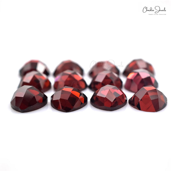 Natural Loose Gemstone Garnet 7mm Trillion Rose Cut Lot for Jewelry, 12 Piece