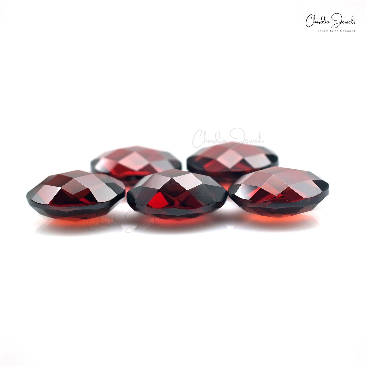 Oval Briolette 10x8mm Garnet Gemstone Both Faceted Loose Stone Lot, 5 Piece