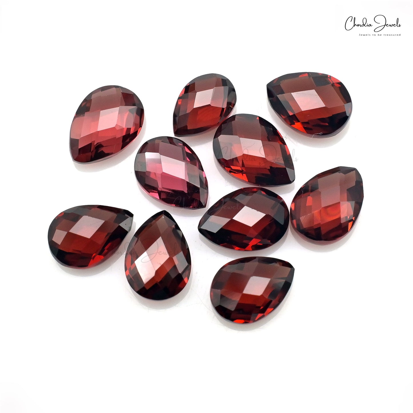 Pear Garnet 7x5mm Both Side Faceted Lose Stones At Offer Price, 10 Piece