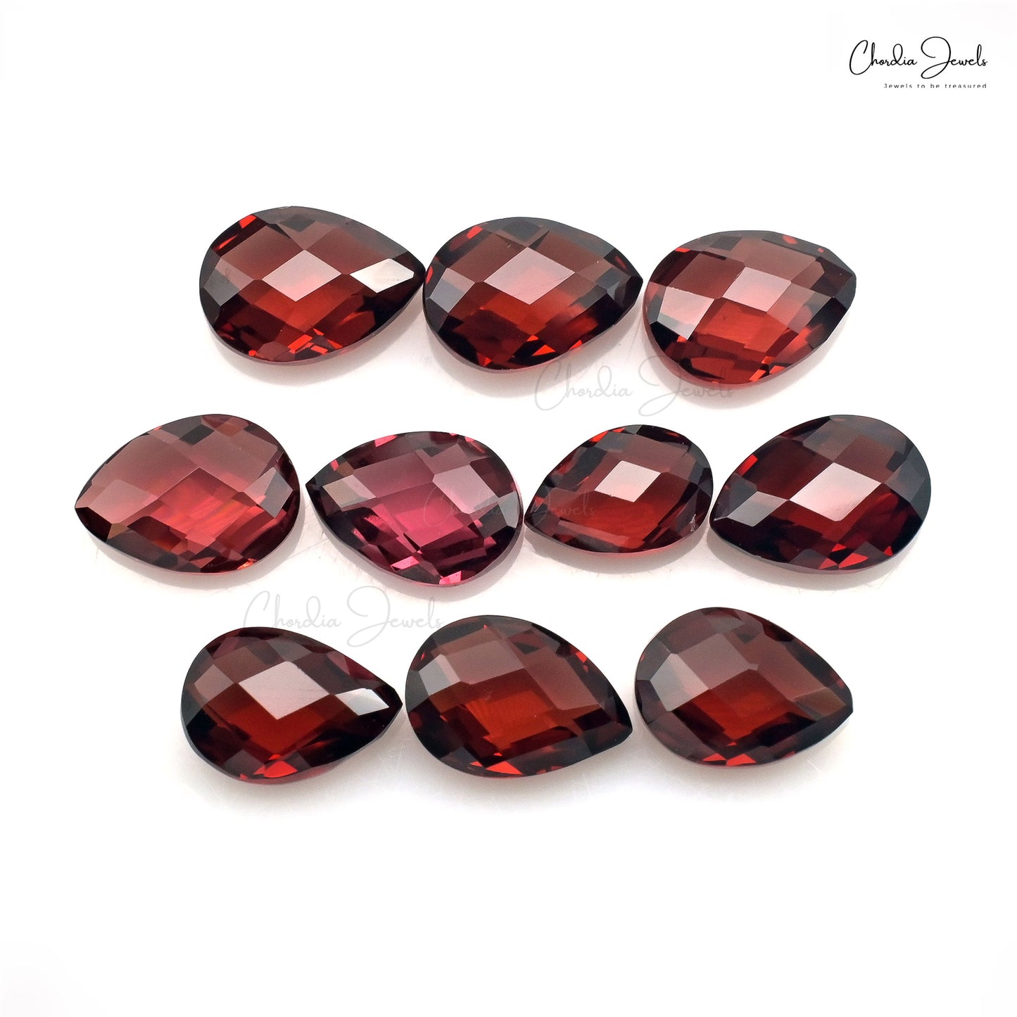 Pear Garnet 7x5mm Both Side Faceted Lose Stones At Offer Price, 10 Piece