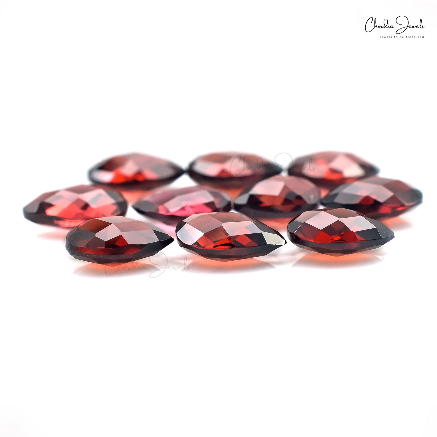 Pear Garnet 7x5mm Both Side Faceted Lose Stones At Offer Price, 10 Piece