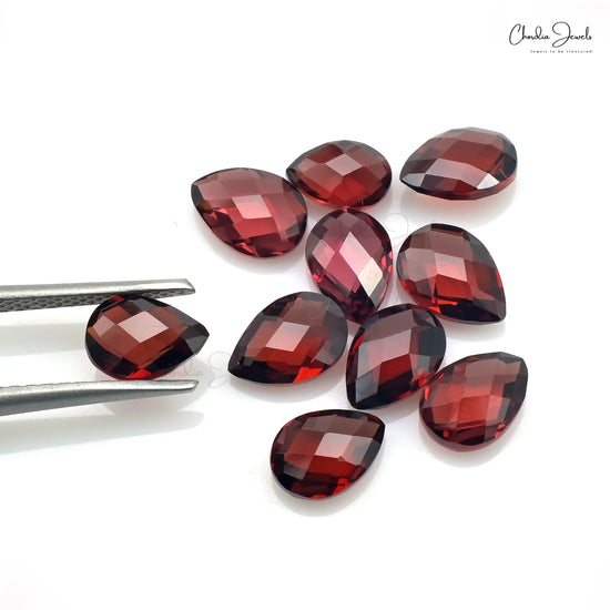 Pear Garnet 7x5mm Both Side Faceted Lose Stones At Offer Price, 10 Piece