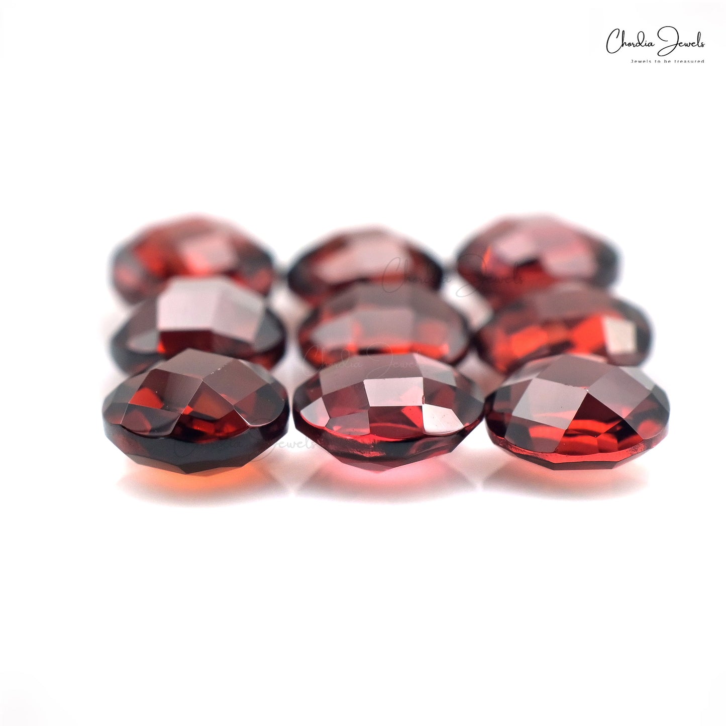 Natural Garnet Semi Precious 7mm Round Briolette Stone Lot At Discounted Price, 9 Piece