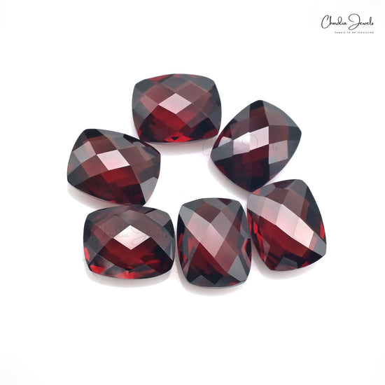 Natural Octagon Briolette 10x8mm Semi Precious Garnet Loose Stone For Sale, 6 Piece