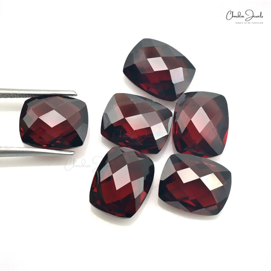 Natural Octagon Briolette 10x8mm Semi Precious Garnet Loose Stone For Sale, 6 Piece