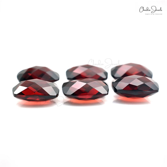 Natural Octagon Briolette 10x8mm Semi Precious Garnet Loose Stone For Sale, 6 Piece