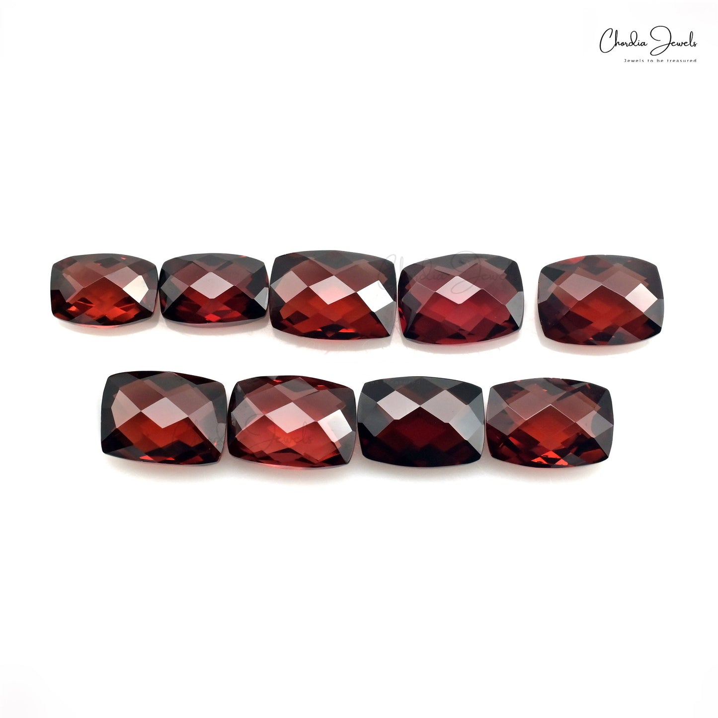 Natural Garnet Octagon Briolette 6x4mm To 7x5mm Loose Gemstone Lot For Jewelry, 9 Piece