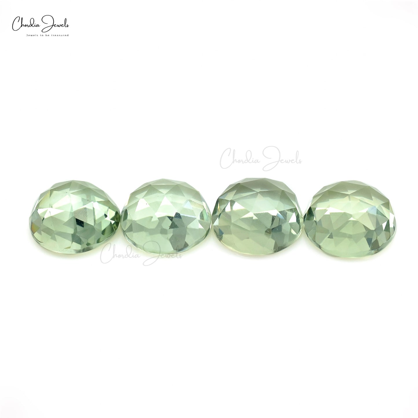 Natural Loose Gemstone Green Amethyst 10mm Round Faceted Stone for Jewelry