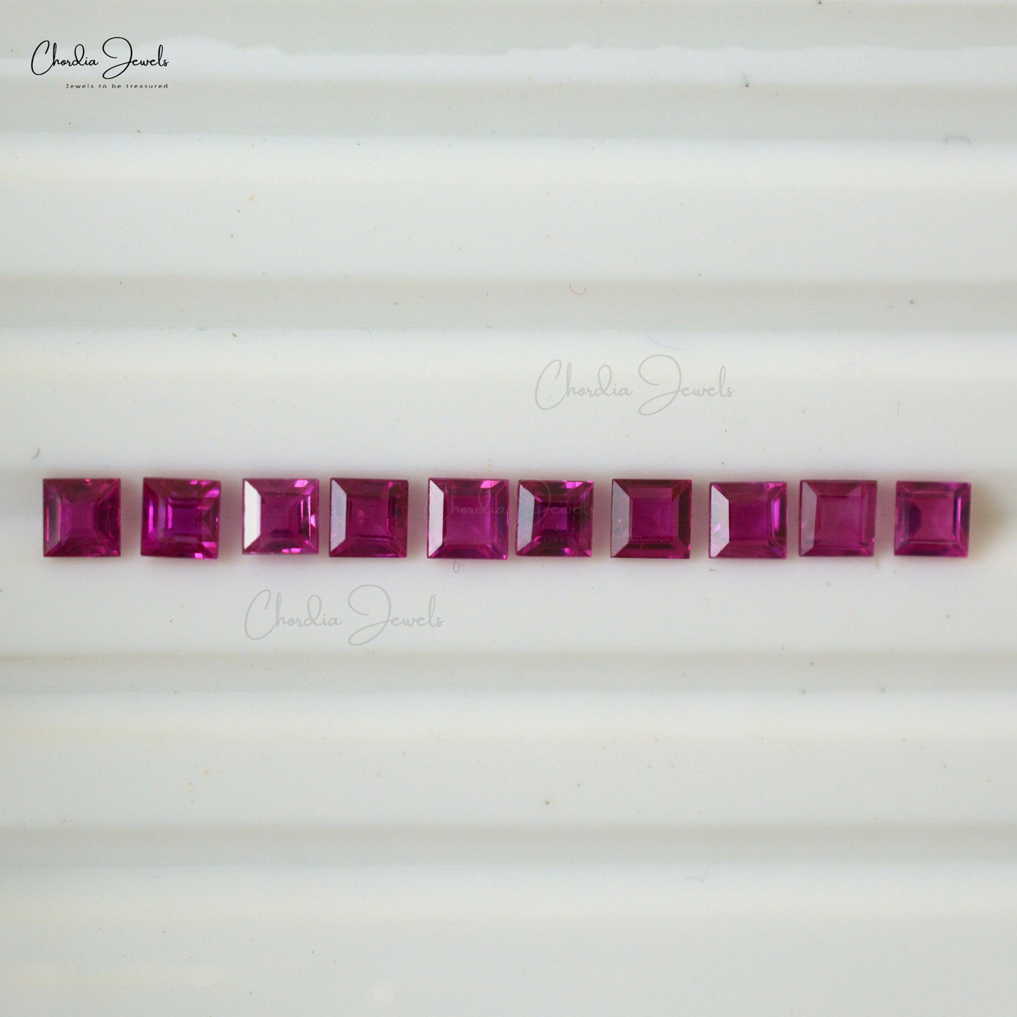 Precious Stones Burma Ruby 3mm Square Cut Gemstone for Gold Silver Jewelry Making, 10 pIece