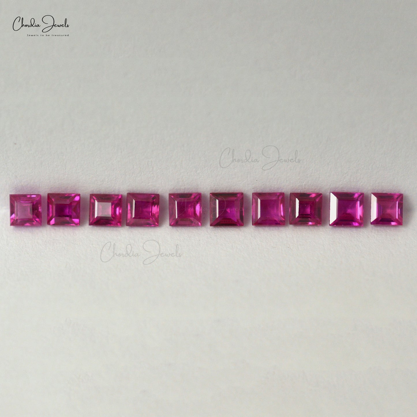 Precious Stones Burma Ruby 3mm Square Cut Gemstone for Gold Silver Jewelry Making, 10 pIece