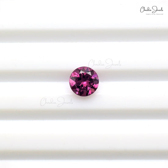 Brilliant Cut 6mm Semi Precious Rhodolite Garnet Loose Stone For Sale, 1 Piece